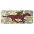 thumbnail image 1 of Mosaic Kitchen Mat, Running Stable Racehorse and Jockey Silhouettes on Pieced Background, Plush Decorative Kitchen Mat with Non Slip Backing, 47" X 19", Purple Pale Brown Teal, by Ambesonne, 1 of 1