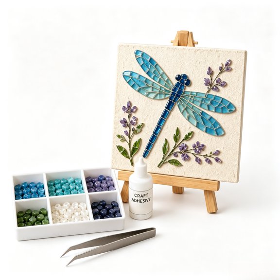 Mosaic Kits For Adults, Floral DIY Watering Can Craft With Textured Handmade Finish, Engaging Screen-Free Activity For Home Decor