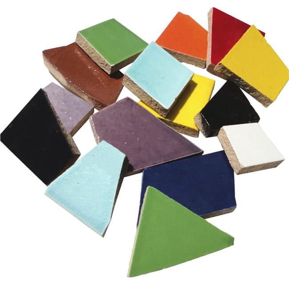 Mosaic Mercantile Crafter’s Cut Ceramic Mosaic Tiles - Irregular Shapes, 3 lb