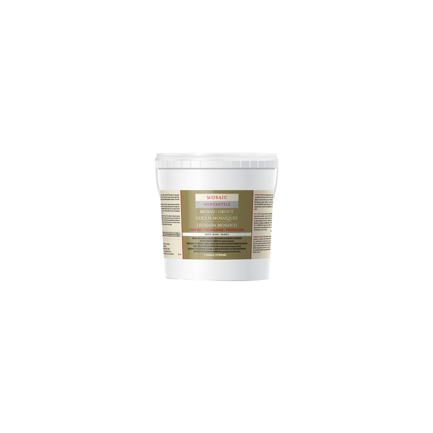 White Pre-Mixed Latex Grout for Mosaic Tiles, 1 Gallon