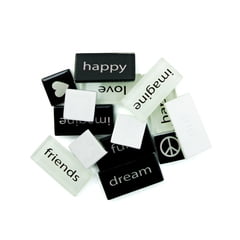 Mosaic Mercantile Word Tiles - Black/White, Package of 90