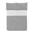 thumbnail image 1 of Mosaic Microfiber Bedspread Set, Rounded Shapes Forming Triangles Motifs with Monochrome Design Abstract Art, Soft Bedding Set with Pillow Shams & Comforter, 3 Sizes, Grey and White, by Ambesonne, 1 of 1