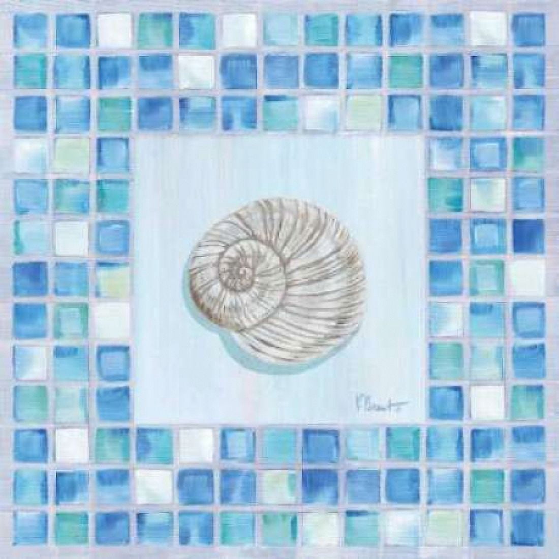 Mosaic Moonshell Canvas Art - Paul Brent (24 x 24)