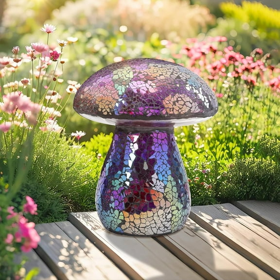 Mosaic Mushroom Statue-Gazing Ball Decoration Garden statue Colorful Hand for Indoor,Outdoor Patio, Yard & Landscape Enhancement