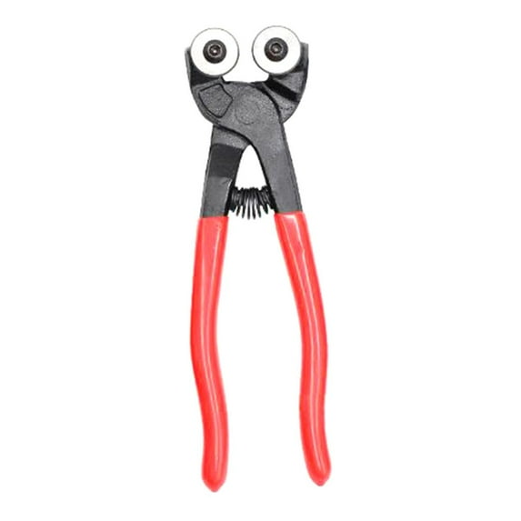 Mosaic Plier, Heavy Duty 8inch 205mm Glass Mosaic Cut Nippers Ceramic Tile Cutter Wheeled Plier Tool for DIY Trimming Work - Double Round Wheeled Plier