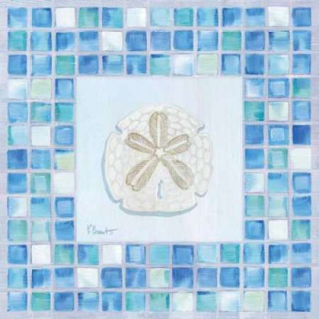 Mosaic Sanddollar Canvas Art - Paul Brent (24 x 24)
