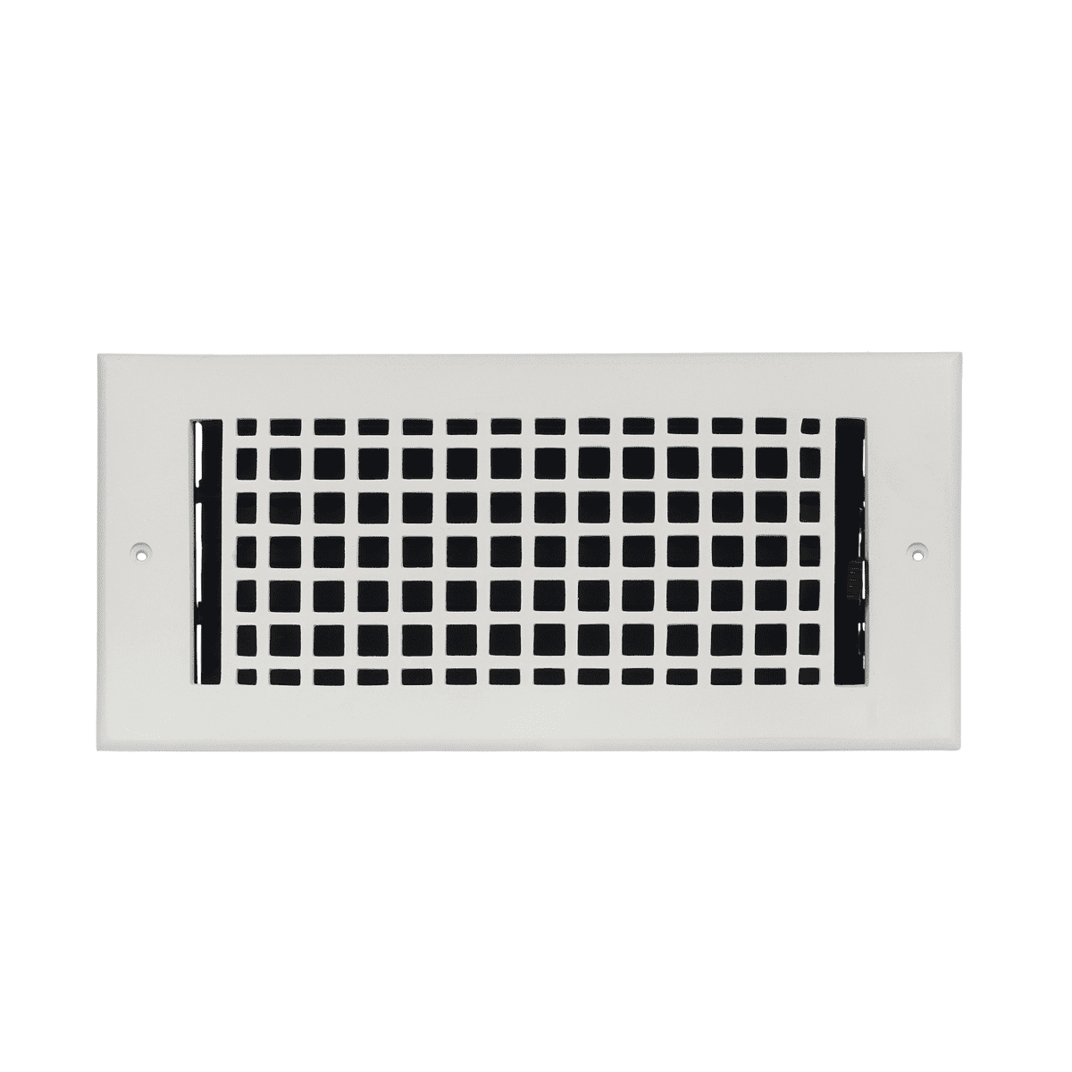 Mosaic Series Air Supply Vent 4"x10" Duct Opening (Overall 5-1/2"x 11-3/4") Solid Cast Aluminum Register Cover | Powder Coated White with holes