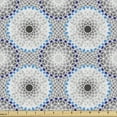 thumbnail image 1 of Ambesonne Mosaic Fabric by the Yard Upholstery, Traditional Geometric Round, 10 Yards, Pale Grey Azure Blue, 1 of 5