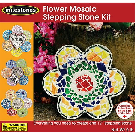Mosaic Stepping Stone Kit-Flower
