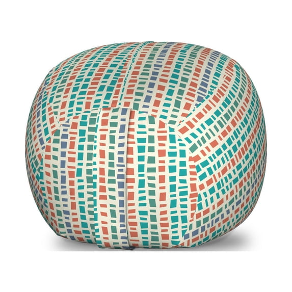 Mosaic Storage Toy Bag Chair, Repetitive Terrazzo Vertical Irregular Squared Shapes, Stuffed Animal Organizer Washable Bag, Small Size, Eggshell Multicolor, by Ambesonne