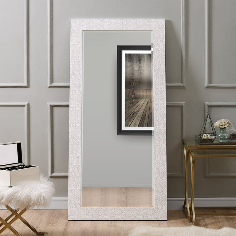 Mosaic Style Full Length Mirror, Wall Mirror, Floor Mirror, Large Mirror,  Floor Length Mirror, Wall Mirror Full Length by Naomi Home- Color: White