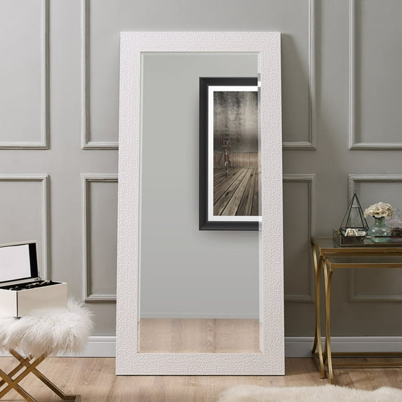 Mosaic Style Full Length Mirror, Wall Mirror, Floor Mirror, Large Mirror, Floor Length Mirror, Wall Mirror Full Length by Naomi Home- Color: White