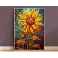 thumbnail image 1 of Mosaic Sunflower Art Print Gift For Nature Lover Flower Wall Art Home Decor Acrylic Style Colourful Abstract Collage Stained Glass Floral Wall Art, Modern Wall Decor, 24x36 UNFRAMED, 1 of 2
