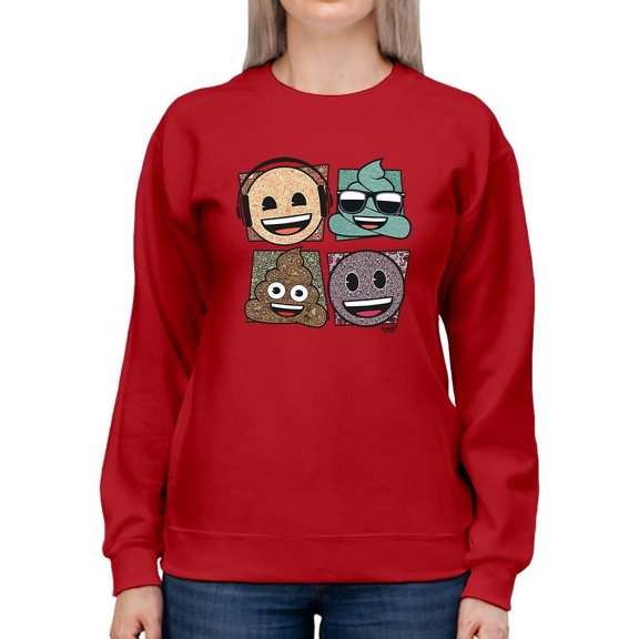 Mosaic Tee Fun Icon Faces Trendy Graphic Women's Sweatshirt