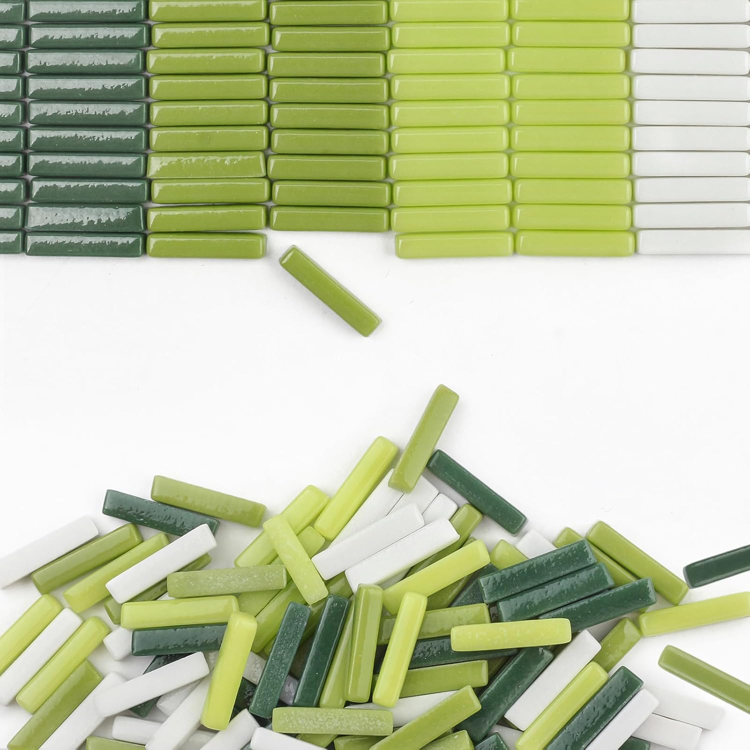 Mosaic Tiles for Crafts Bulk,200g Green Colors Mosaic Glass Pieces ...
