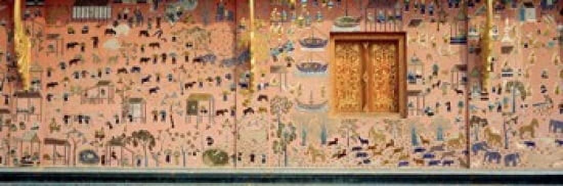 Mosaic Wat Xien Thong Luang Prabang Laos Canvas Art - Panoramic Images (36 x 12)