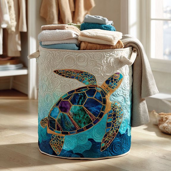 Mosaic Wave Quilted Laundry Basket