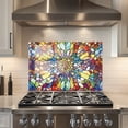 thumbnail image 1 of Mosaic Window Decoration Tempered Glass Backsplash For Kitchen Behind Stove,Stove Back Top Cover,Easy to Clean Glass Splashback, Sink Cover Splash Guard,Home Kitchen Wall Decor, 1 of 7