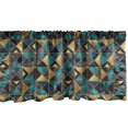 thumbnail image 1 of Mosaic Window Valance, Geometric Pattern of Triangle Shapes Modern Watercolor Marbling Effect, Curtain Valance for Kitchen Bedroom with Rod Pocket, 54" X 18", Pale Eggplant and Teal, by Ambesonne, 1 of 2
