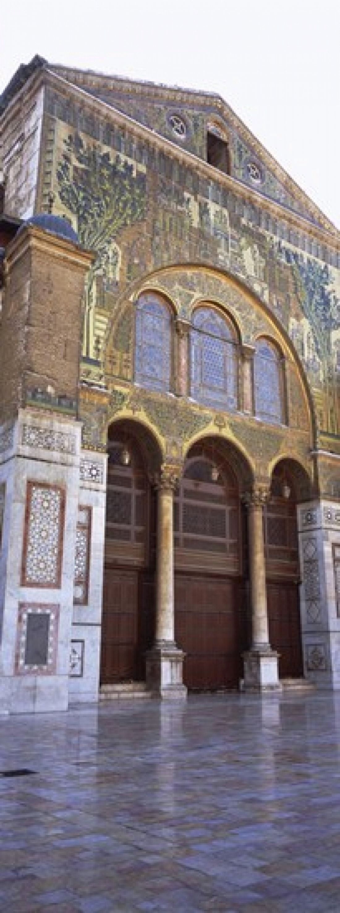 Mosaic facade of a mosque Umayyad Mosque Damascus Syria Canvas Art - Panoramic Images (15 x 6)