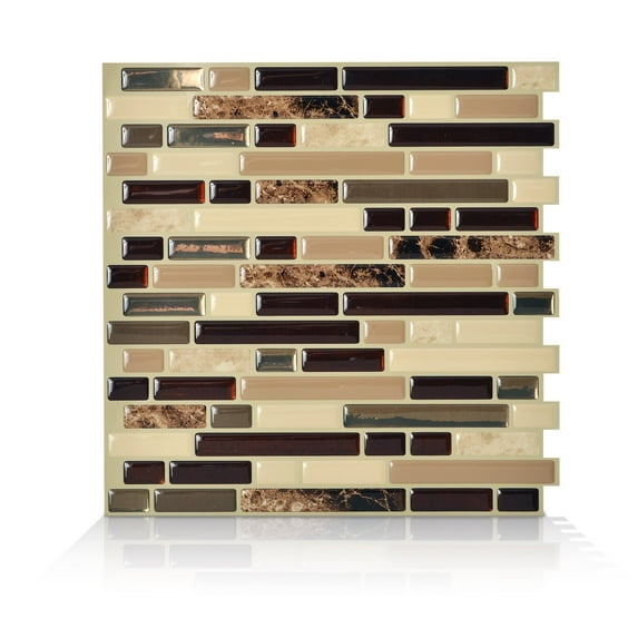 Mosaik Random Self Adhesive High-Gloss Mosaic in Brown & Beige