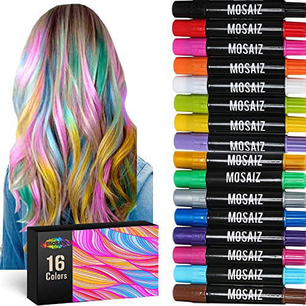 Hair Chalks for Girls, 6 Bright Temporary Washable Hair Color Combs with 3  Glitter, Hair Chalk Dyeing for Birthday Cosplay Halloween Party, Non-Toxic,  Safe for Kids & Teens