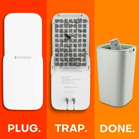 Mosalogic Flying Insect Trap, Fly Trap Night Light with 6 Refill Glue Cards