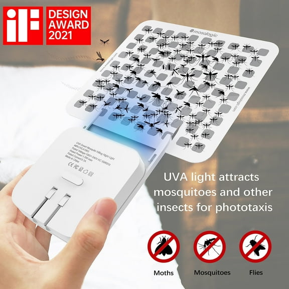 Mosalogic Updated Fly Trap Refill Sticky Glue Cards, Non-Toxic Replacement Inserts for Indoor Flying Insect Trap, Odor-Free & Safe for Homes, Kitchens, Bedrooms – 5 Count (No Device Included)