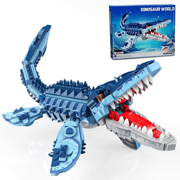 Mosasaurus Dinosaur Building Blocks Set, 805 PCS Dinosaur World Building Toy, Jurassic Ocean Animal Model Collection Toys for Home Decor, Birthday Gift for 12