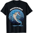 thumbnail image 1 of Mosasaurus Prehistoric Design With Background T-Shirt, 1 of 5