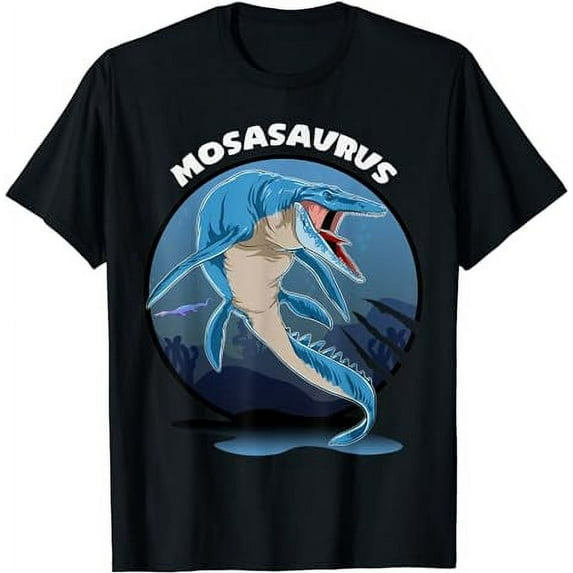Mosasaurus Prehistoric Design With Background T-Shirt