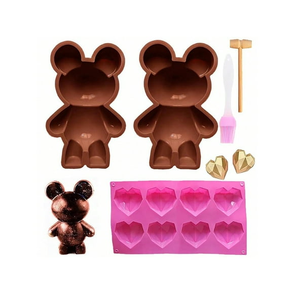 Mosawomo 2 Sets Of Silicone Molds for Small Bears A Household Baking Tool Capable of Making Chocolate and Bread Delicacies