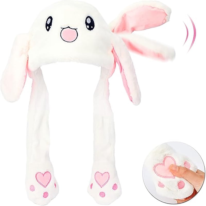 Mosawomo Cute Rabbit Hat Plush Hat With Moving Ears Suitable for ...