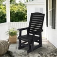 thumbnail image 1 of Mosbrisa HIPS Poly Lumber Patio Glider with Cup Holders, High Backrest and Deep Contoured Seat,  for Outdoor, Porch,  Garden, Black, 1 of 10