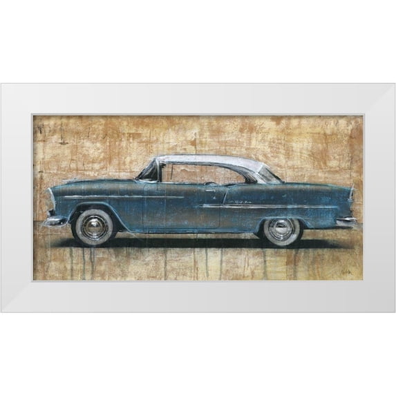 Moschetta, Dario 24x14 White Modern Wood Framed Museum Art Print Titled - Vintage Blue