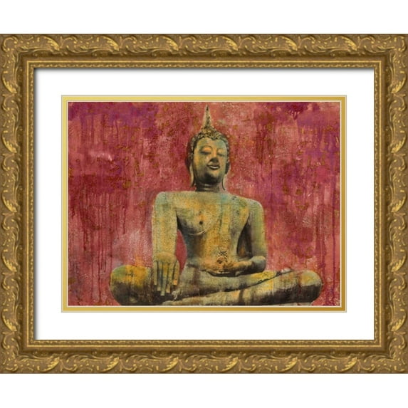 Moschetta, Dario 24x19 Gold Ornate Wood Framed with Double Matting Museum Art Print Titled - Golden Buddha