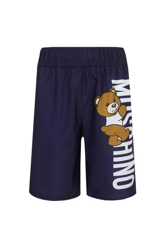 Boys Teddy Bear Logo Swim Trunks, Size 10Y