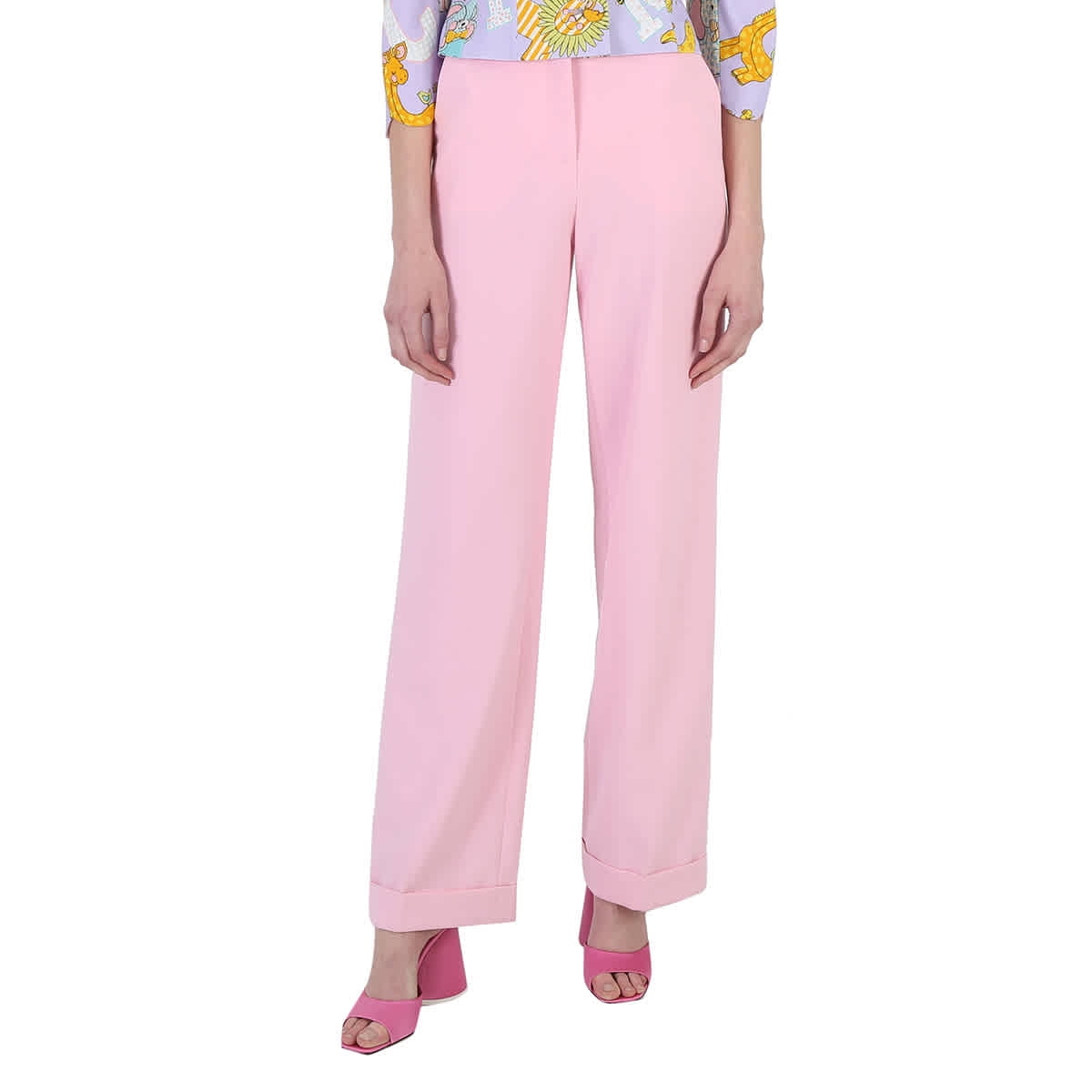 パンツ MOSCHINO Women Straight Pants A033332282188 Pink Moschino Ladies Pink Straight-Leg Trousers, Brand Size 36
