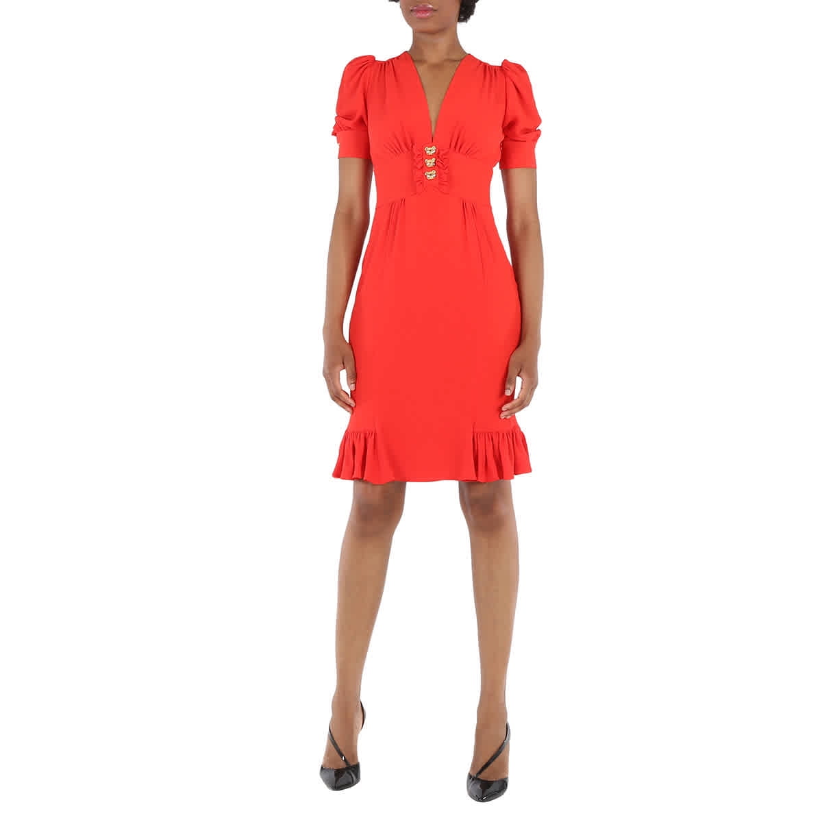 Moschino Ladies Red Teddy Ruffle Dress, Brand Size 38 (US Size 4) -  Walmart.com
