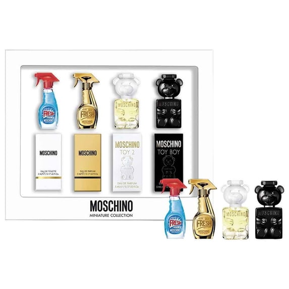 Moschino Perfume Mini Gift Set 0.17 Oz 5ml (Fresh, Fresh Gold, Toy Boy, and Toy 2)