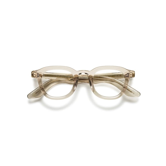 Moscot Men's Or-Dah-O Dahven Translucent Acetate Frame Eyeglasses With Keyhole Bridge Neutrals