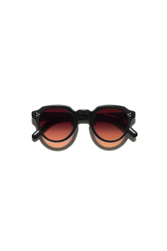 Men's Or-Gav-S Gavolt Sun Rounded Acetate Sunglasses With Keyhole Bridge Black