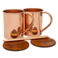 thumbnail image 1 of Moscow Mule Copper Mugs Set by Copper Mules  HandCrafted - Smooth Finish - Classic Riveted Handles  Holds 16oz, 1 of 4