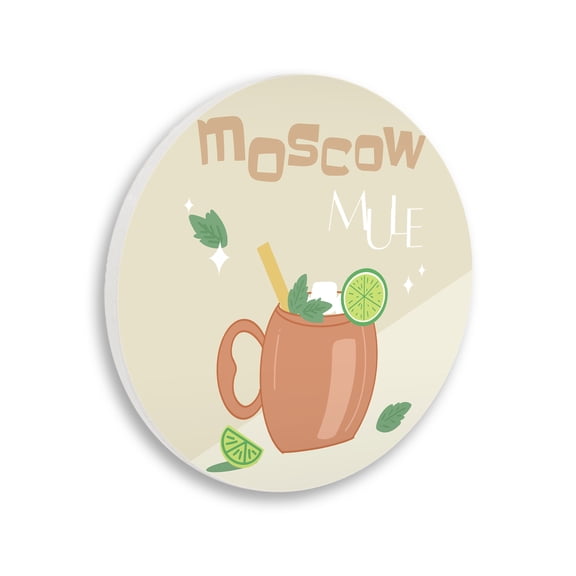 Moscow Mule Funky Cocktail Circular Wall Plaque, design by Anna Quach