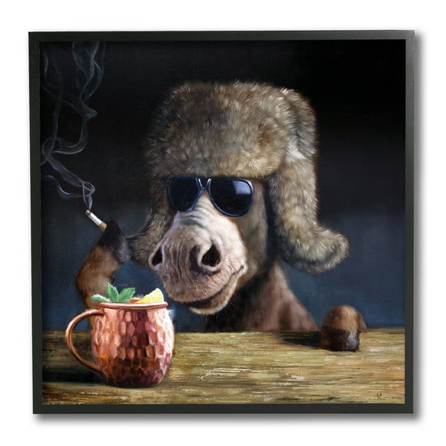 Moscow Mule Funny Animal Drink Pun 12 in x 12 in Framed Painting Art ...