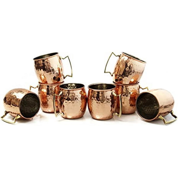 Moscow Mule Hammered Copper 18 Ounce Drinking Mug, Set of 8 by Home Select