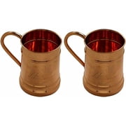 Moscow Mule Mug Handcrafted Smooth Finish with Classic Handles for Cocktails and Drinks Large 20oz-Set of 2, Brown