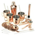 thumbnail image 1 of Moscow Mule Set - 25PC Copper Plated Cocktail Set - Shaker, Mugs, Straws & More - Gift for Cocktail Lovers, 1 of 4