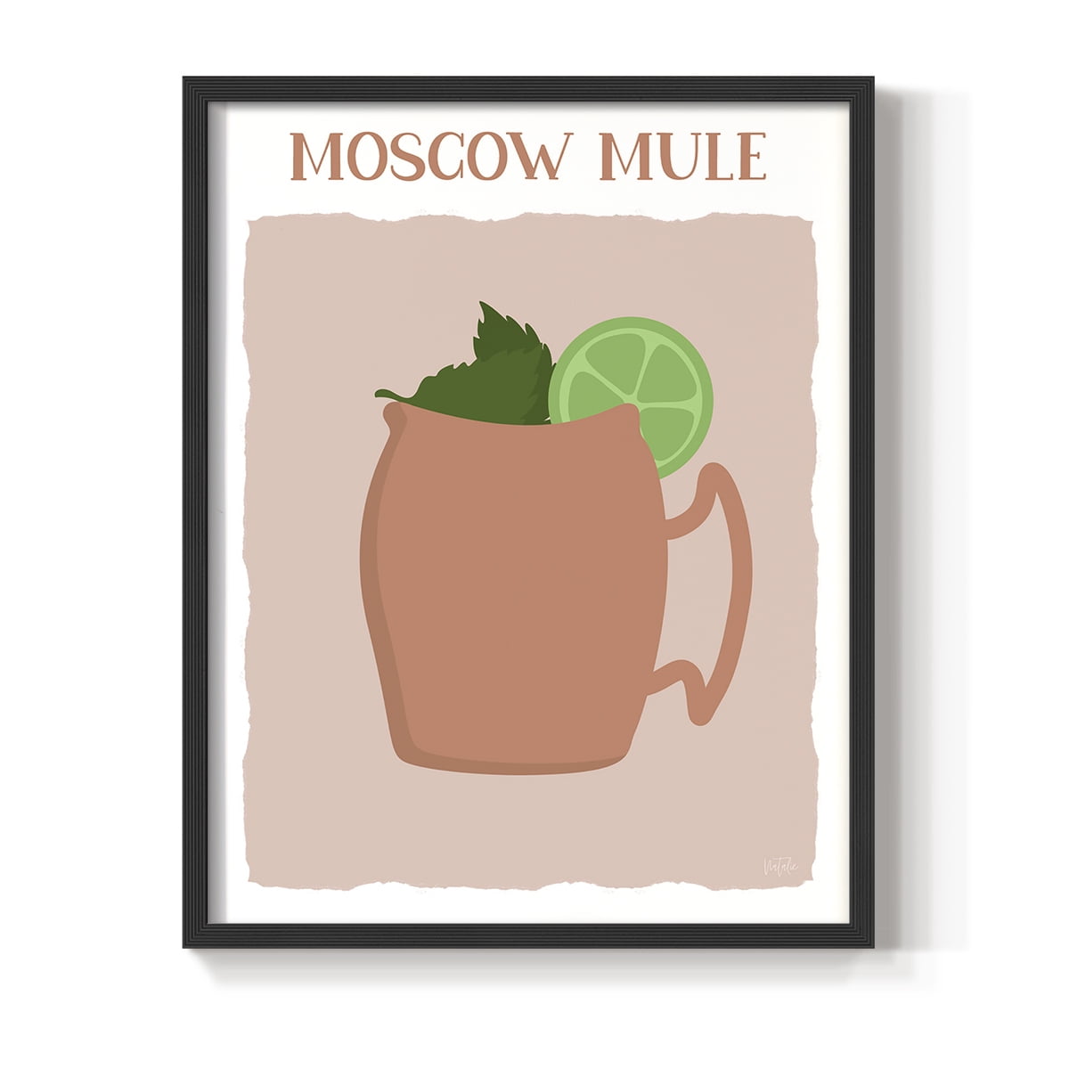 Moscow Mule in Black Solid Wood 22 x 28 Framed Print
