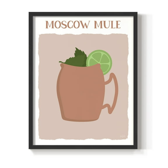 Moscow Mule in Black Solid Wood 22 x 28 Framed Print